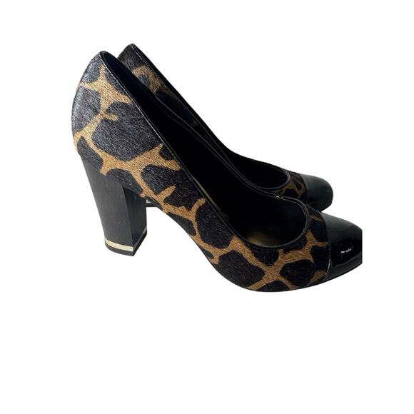 Ann Taylor Addison 7 Leopard Print Haircalf Block Heels 90s Y2K Office Holiday - Picture 6 of 9
